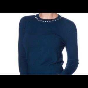 Pearl neckline sweater